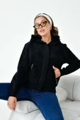 FTZ Women Kadın Kısa Cep Detaylı Hırka  Siyah 20780 thumbnail 3