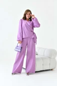 FTZ Women Kadın Pantolonlu Simli Takım  Lila 30863 - 6