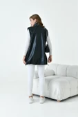 FTZ Women Kadın Deri Yelek  Siyah 30926 - 7