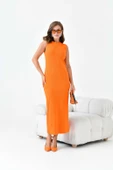FTZ Women Kadın Kaşkorse Japon Kol Elbise  Orange 30900 thumbnail 1