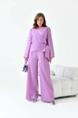 FTZ Women Kadın Pantolonlu Simli Takım  Lila 30863 - 5