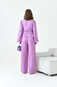 FTZ Women Kadın Pantolonlu Simli Takım  Lila 30863 - 7
