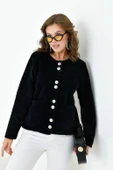 FTZ Women Kadın Düğme Detaylı Sakal Hırka  Siyah 20843 - 4