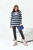 FTZ Women Kadın Çizgi Detaylı Kazak  Taş 20726 thumbnail 1