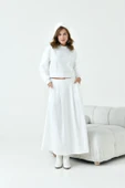 FTZ Women Kadın Bebe Yaka Etekli İki İp Takım  Ekru 30967 thumbnail 1