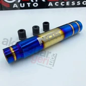 Drift-Drag Nos Logolu MAVİ-ALTIN Renk Sert Metal Malzeme Süper Lüx Vites Topuzu - 2
