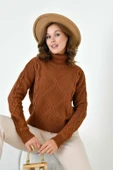 FTZ Women Kadın Pirinç Örgü Kazak  Bakır 20909 thumbnail 5