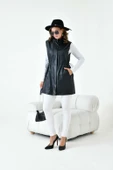 FTZ Women Kadın Deri Yelek  Siyah 30927 - 5