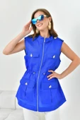 Ftz Women Kadın Organze Yelek Saks Mavi 30855 - 1