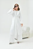 FTZ Women Kadın Kesme Jakar Üçlü Takım  Ekru 30847 thumbnail 6