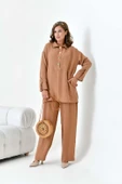 FTZ Women Kadın Keten Takım  Taba 30874 thumbnail 6