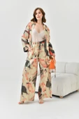 FTZ Women Kadın Varak Detay Kimono Takım  Beige 30811 thumbnail 2