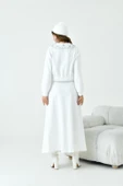 FTZ Women Kadın Bebe Yaka Etekli İki İp Takım  Ekru 30967 thumbnail 7