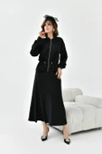 FTZ Women Kadın Büzgülü Ceketli Etekli Takım  Siyah 30725 thumbnail 5