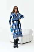FTZ Women Kadın Baklava Desenli Giyçık  İndigo 20519 - 3