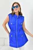 Ftz Women Kadın Organze Yelek Saks Mavi 30855 - 2