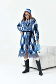 FTZ Women Kadın Baklava Desenli Giyçık  İndigo 20519 - 5