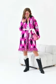FTZ Women Kadın Baklava Desenli Giyçık  Fuşya 20519 thumbnail 6