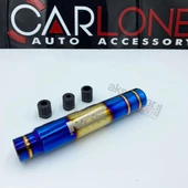 Drift-Drag Nos Logolu MAVİ-ALTIN Renk Sert Metal Malzeme Süper Lüx Vites Topuzu - 3