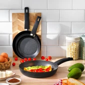 Schafer Black Stone 3 lü Tava Seti 18 Cm+22 Cm+26 Cm-Siyah thumbnail 1