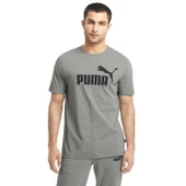Puma ESS Logo Tee-Medium Gray Heather Erkek T-Shirt - 1