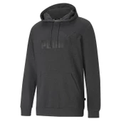 Puma ESS Big Logo Hoodie TR Dark Gray Heather Erkek Sweatshirt - 1
