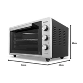 4244 İnox Gri 42 LT Turbo Fan Mini/Midi Fırın - 6 Fonksiyon,Yoğurt Yapma, Buz Çözme & İç Aydınlatma thumbnail 12