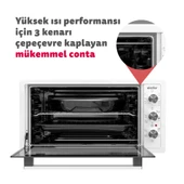 4244 İnox Gri 42 LT Turbo Fan Mini/Midi Fırın - 6 Fonksiyon,Yoğurt Yapma, Buz Çözme & İç Aydınlatma thumbnail 7