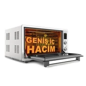 Simfer 7033 İnox Gri 70 LT Turbo Fan Mini/Midi Fırın - Multi Fonksiyon, Yoğurt Yapma, Buz Çözme & Çift Cam thumbnail 4