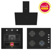 Simfer 4 Fonksiyon Trend Mekanik Siyah Power Turbo 3'lü Ankastre Set (8228 Fırın + 3046 Ocak + 8721 Davlumbaz) thumbnail 1