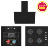 Simfer 4 Fonksiyon Trend Dijital Siyah Power Turbo  3'lü Ankastre Set (  Fırın +  Ocak +  Davlumbaz) thumbnail 1