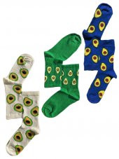 HI-SOCKS DESENLİ RENKLİ 3'LÜ ÇORAP SETİ - 1