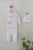 0-3 Ay Annesinin Kuzusu Şapka Önlük 5'li Kız Bebek Alt&Üst Takımı thumbnail 5