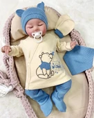 3 Ay Bebek Hastane Çıkışı Waffle Natural 5'li Erkek Mavi - 1