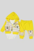 3-9 Ay Erkek Bebek Alt&Üst Takımı Kamp Kapüşonlu Sarı thumbnail 1