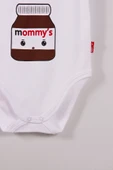 Yeni Doğan 3-12 Ay Mommy's Çikolata Askılı Unisex Body Beyaz - 2