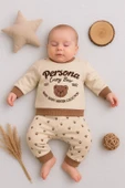 3-18 Ay Erkek Bebek Takımı Persona Bear Nakışlı 2'li Krem - 1