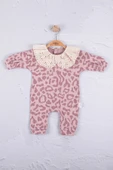 3-12 Ay Kız Bebek Tulum Leopar Dama Mor - 4