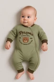 3-12 Ay Erkek Bebek Tulum Persona Bear Nakışlı Yeşil thumbnail 1