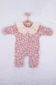 3-12 Ay Kız Bebek Tulum Leopar Dama Mor - 1