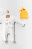 3-6 Ay Erkek Bebek Tulumu Araba Sarı 4'lü Sarı - 2
