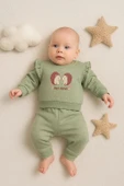 3-18 Ay Kız Bebek Takımı Kirpi Nakışlı 2'li Yeşil thumbnail 1
