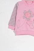 3-9 Ay Kız Bebek Takımı Kelebekli Çiçek Nakışlı 2'li Pembe thumbnail 2