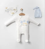 3-6 Ay Erkek Bebek Tulumu Araba Mavi 4'lü Mavi thumbnail 3