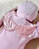 Melek Kanatlı 5'li Kız Bebek Hastane Çıkış Seti Pembe - 2