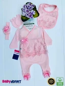 Dantel Desenli 0-3 Ay Bebek Mevlüt Takımı Pembe thumbnail 2