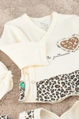 Leopar Desen 5 Parça Hastane Çıkışı Seti Kahverengi - 6