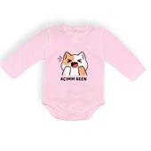 Açım Ben Kedi Baskılı Bebek Body Zıbın Çıtçıtlı Badi MNK0631 thumbnail 3