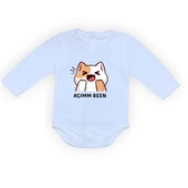 Açım Ben Kedi Baskılı Bebek Body Zıbın Çıtçıtlı Badi MNK0631 thumbnail 6