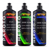 Netfer 3'lü Orta Kalın Pasta Cila Set - 3x1 L - 1